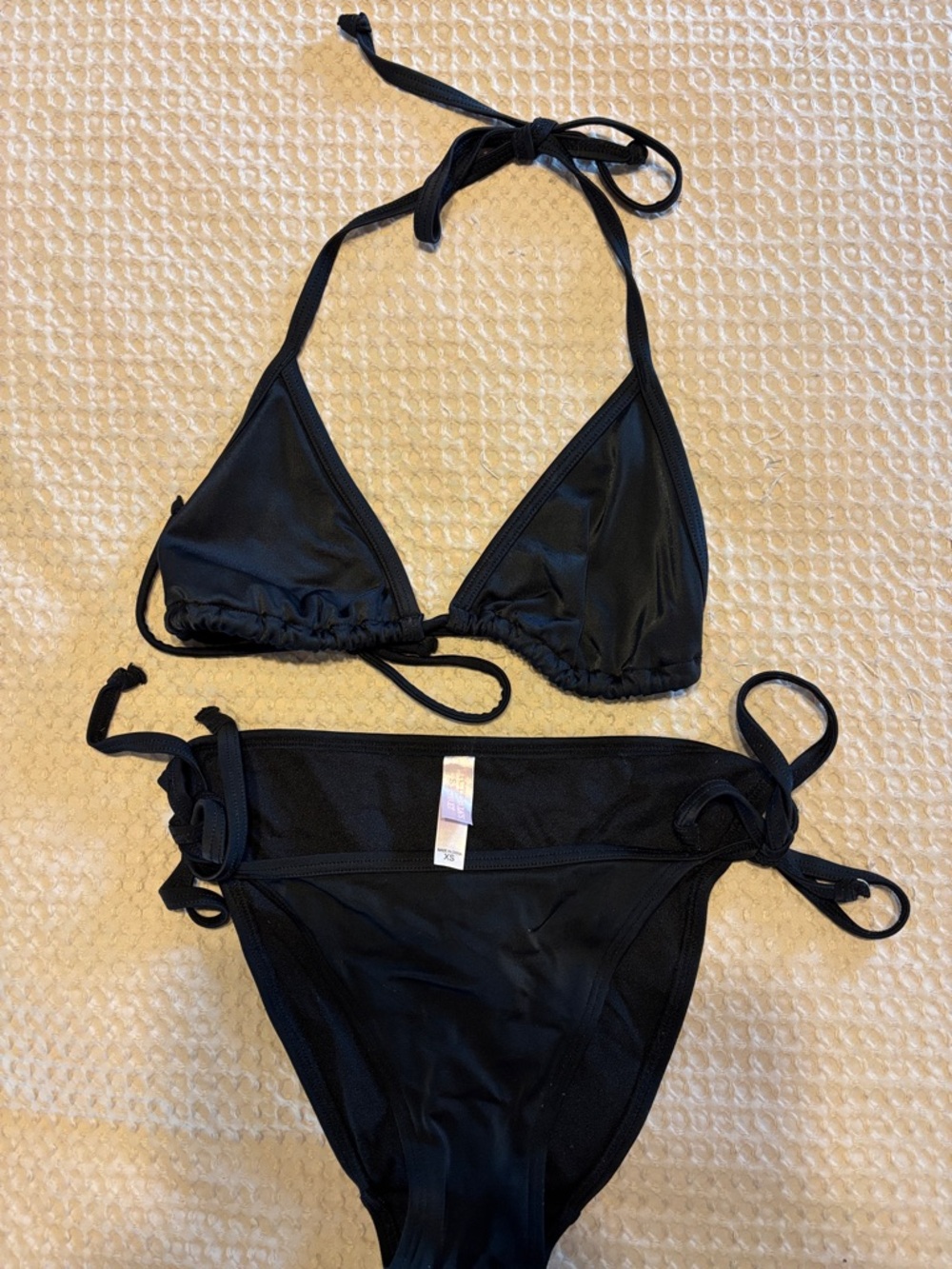Victoria's Secret Black Triangle String Bikini